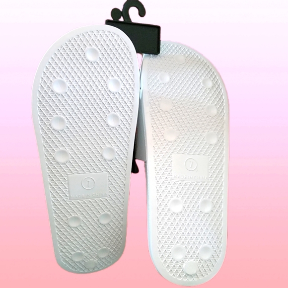 Hurley Womens White Pink Open Toe Comfort Outdoor Slip On Slide Sandal Size 7 - Picture 4 of 4